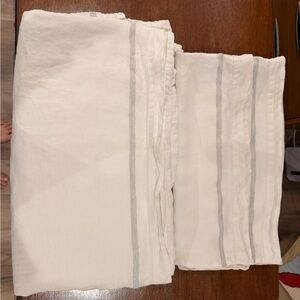 West Elm European Flax Linen Queen Duvet and Complete Queen Sheet Set